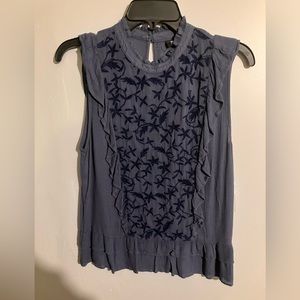 NWT - A.n.a blue sleeveless blouse size XS